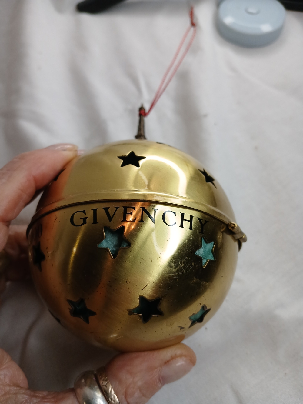 Vintage Givenchy 2000 Paris Millennium Gold Tone Brass Star Holiday Ornament